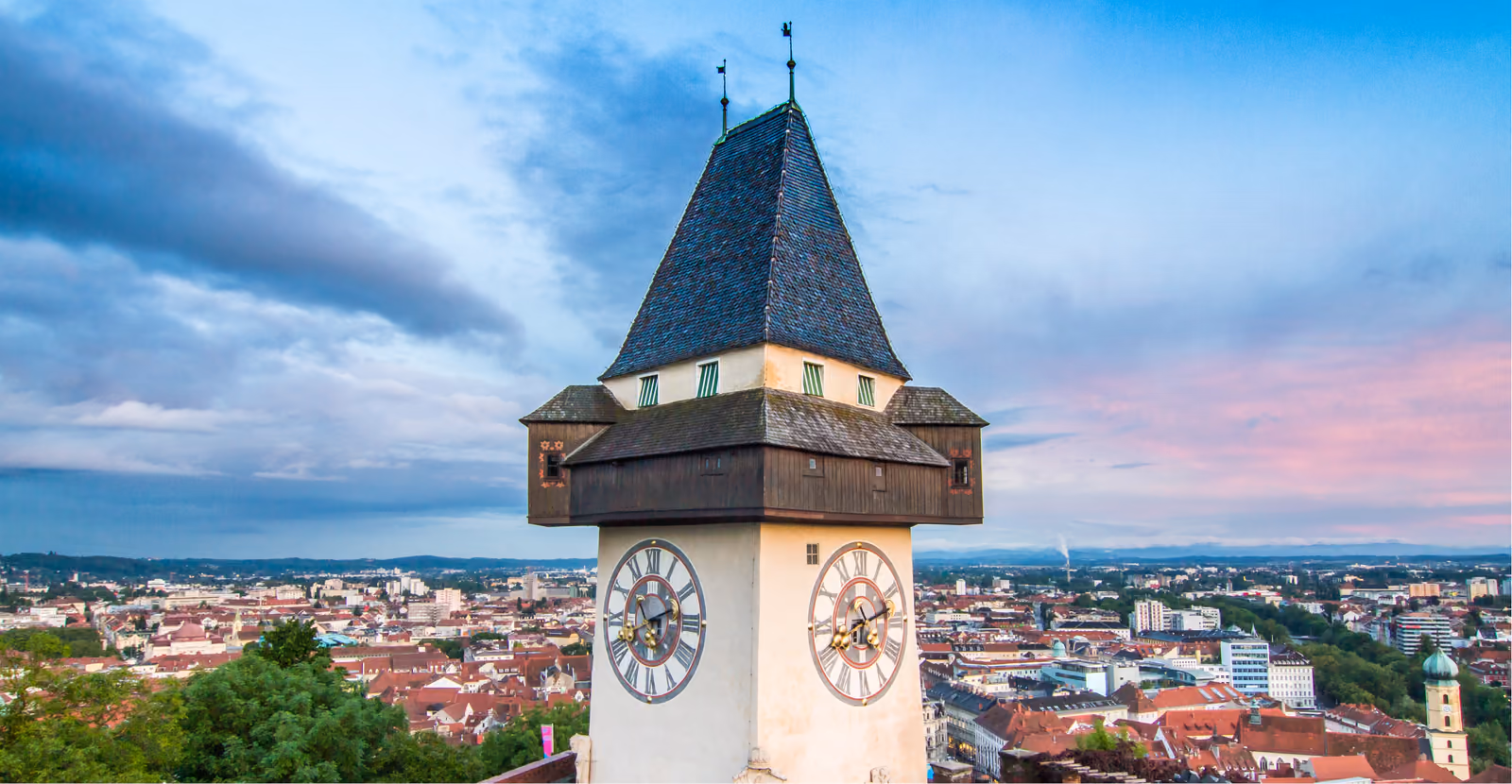 The Uhrturm clock tower in Graz